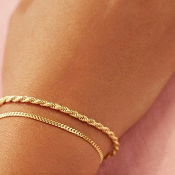 2 Pcs Simple Chain Bracelets - Picture 1 of 5